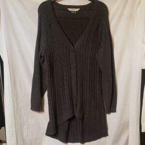 Stylish Dark Gray Button-Up Cardigan